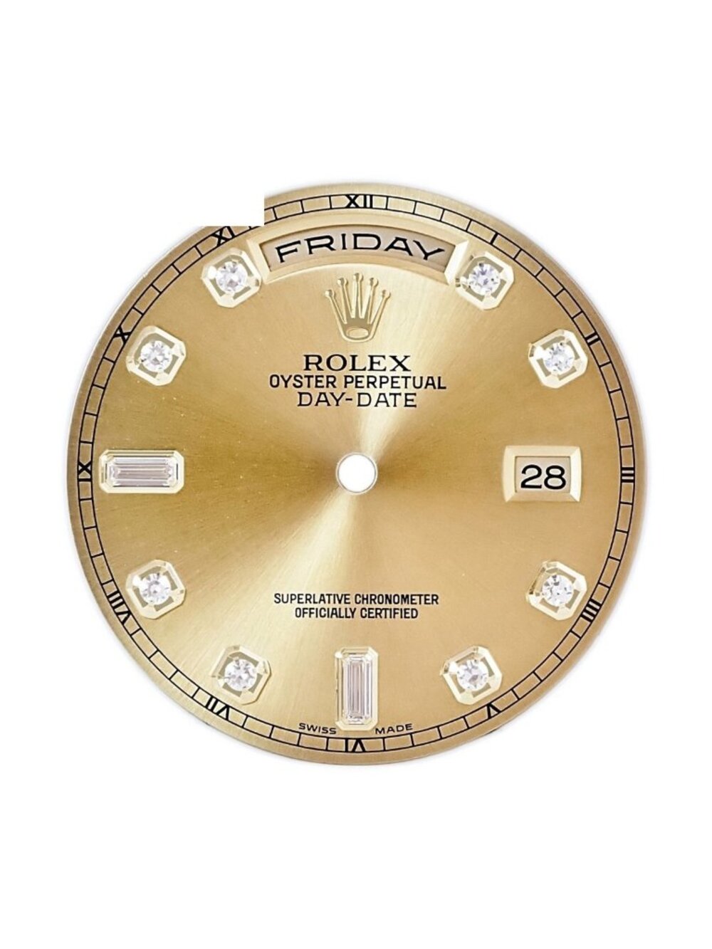 Rolex Watch Parts Day Date Dial Stainless Steel Diamond Champagne Gold Index